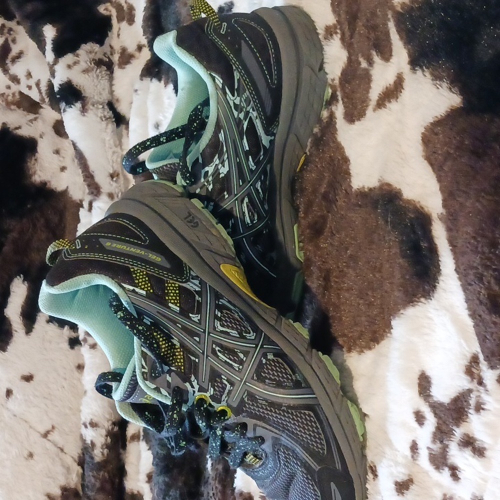 ASICS Gel Venture-6 Mint Green/Grey Tennis Shoes Sz 7.5